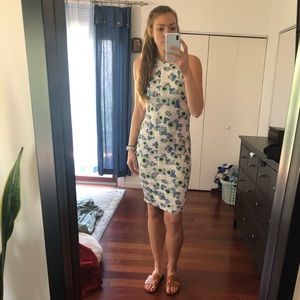 Floral / Python fitted dress